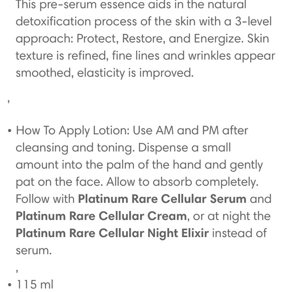 NEW Platinum Rare life lotion 115ml - Picture 5 of 6